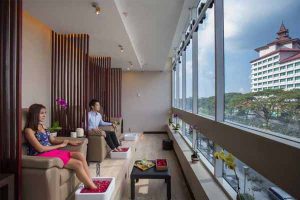 View of Sedona hotel from Yangon Sanctuary Spa