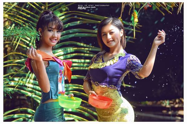 Two beautiful Myanmar girls