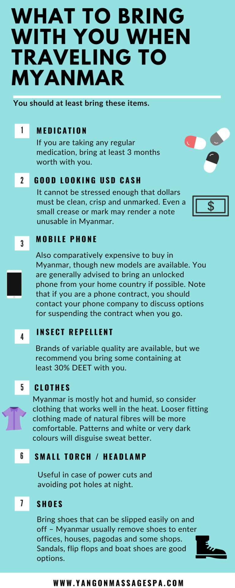 Things to bring with you when traveling to Myanmar (infographic ...